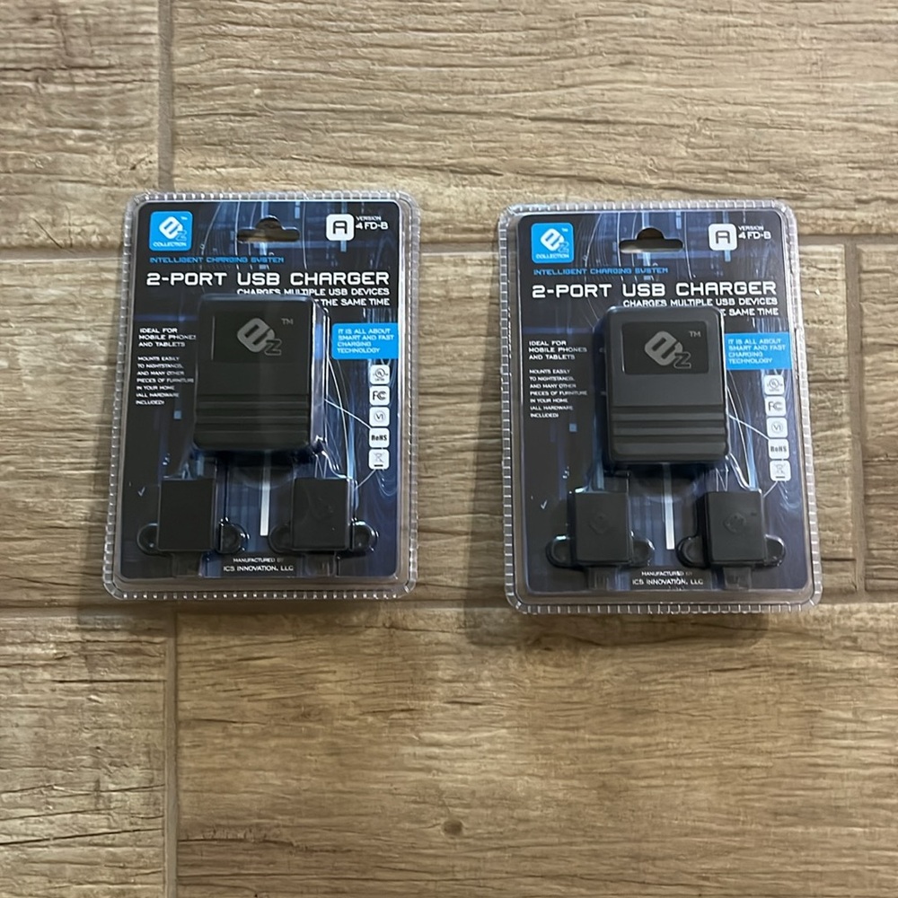 EZ Collection 2-Port USB Charger, bundle of 2